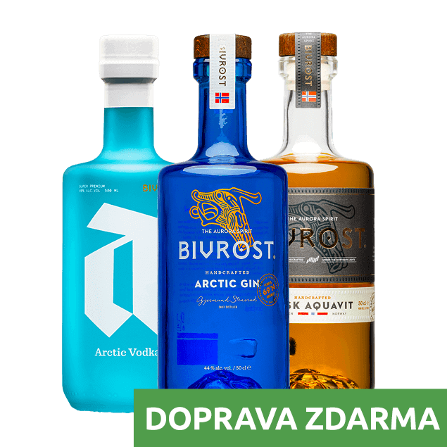 Výhodný balíček Bivrost — Arctic Gin, Arctic Vodka, Cask Aquavit, doprava zdarma